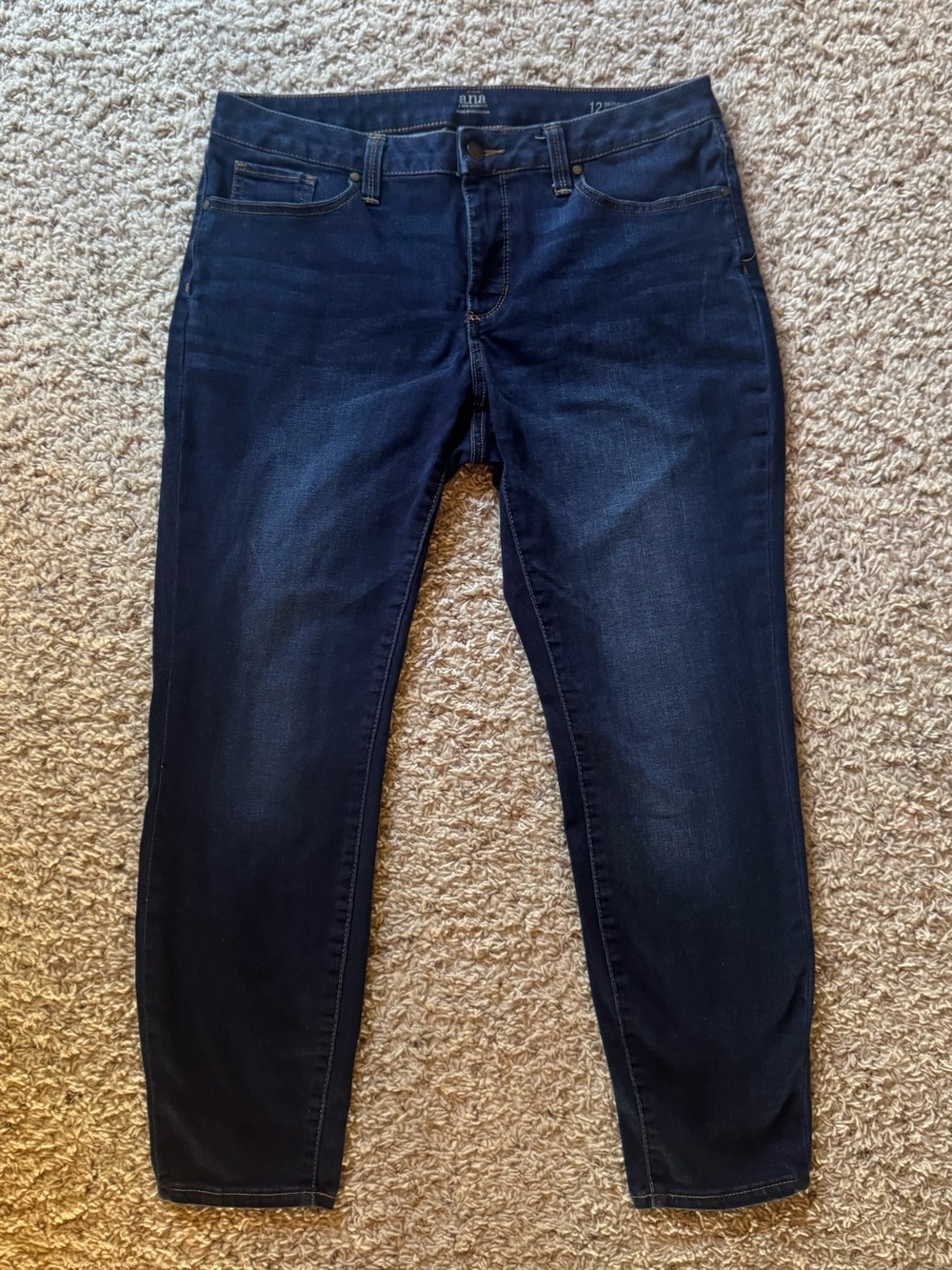 a.n.a. Women’s Classic Dark Blue Skinny Ankle Jeans, size 12